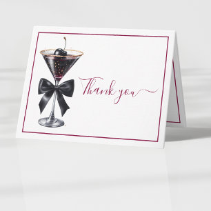 Tarjeta De Agradecimiento Black Bow Cherry Cocktail Martini