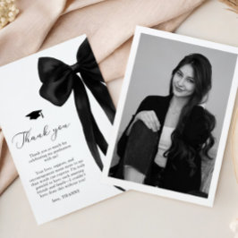 Tarjeta De Agradecimiento Black Bow Graduation
