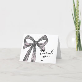 Tarjeta De Agradecimiento Black Bow Halloween Baby Shower