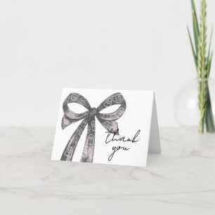 Tarjeta De Agradecimiento Black Bow Halloween Baby Shower