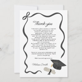Tarjeta De Agradecimiento Black Bow Photo Graduation