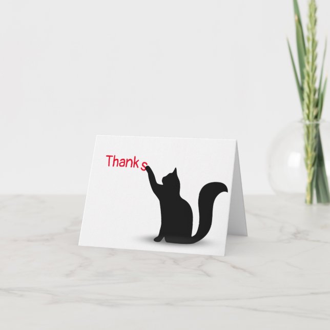 Tarjeta De Agradecimiento black cat thank you (Anverso)