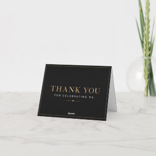 Tarjeta de agradecimiento Black Gold elegante – Ta