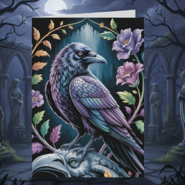 Tarjeta De Agradecimiento Black Gothic Raven Art Notecard