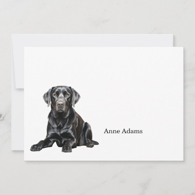 Tarjeta De Agradecimiento Black Labrador Retriever Note Card (Anverso)