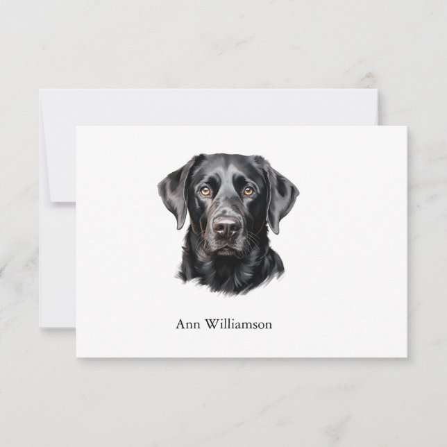 Tarjeta De Agradecimiento Black Labrador Retriever Thank You Card (Anverso)