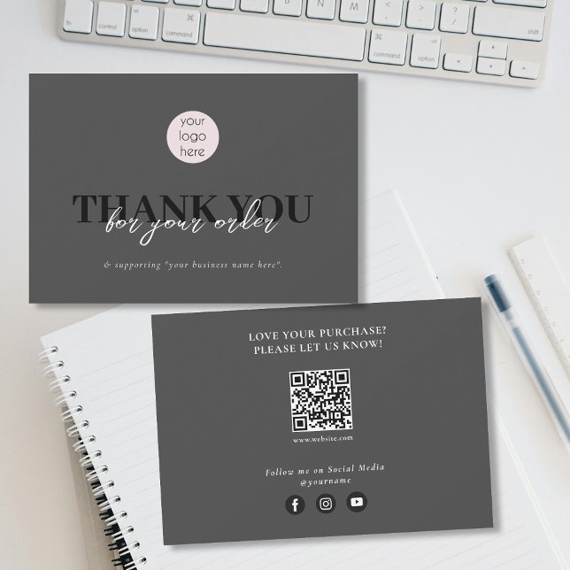 Tarjeta De Agradecimiento Black Luxury Business Gracias Logo Social Media (Black Luxury Business Thank You Logo Social Media)