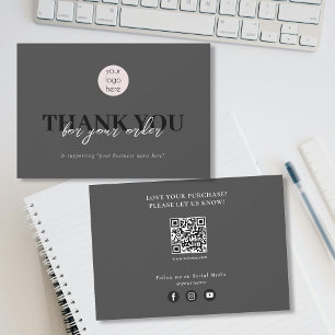 Tarjeta De Agradecimiento Black Luxury Business Gracias Logo Social Media