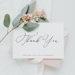 Tarjeta De Agradecimiento Black Modern Whimsical Calligraphy Boda<br><div class="desc">Envíe gracias con esta tarjeta de agradecimiento de boda de personalizable. Presenta caligrafía caprichosa y tipografía clásica. Personalice agregando sus detalles. Esta elegante tarjeta de agradecimiento para bodas también será perfecta como el papel de una pareja y más.</div>