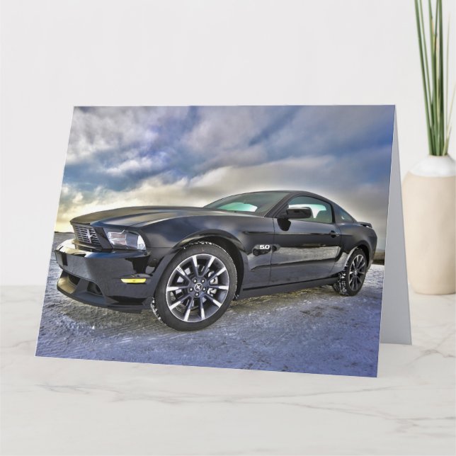 TARJETA DE AGRADECIMIENTO BLACK MUSCLE CAR GREETING BIRTHDAY CARD (Anverso)