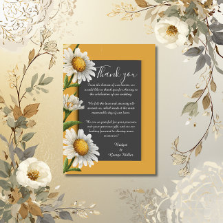 Tarjeta De Agradecimiento black onyx simple orange Vintage Elegance