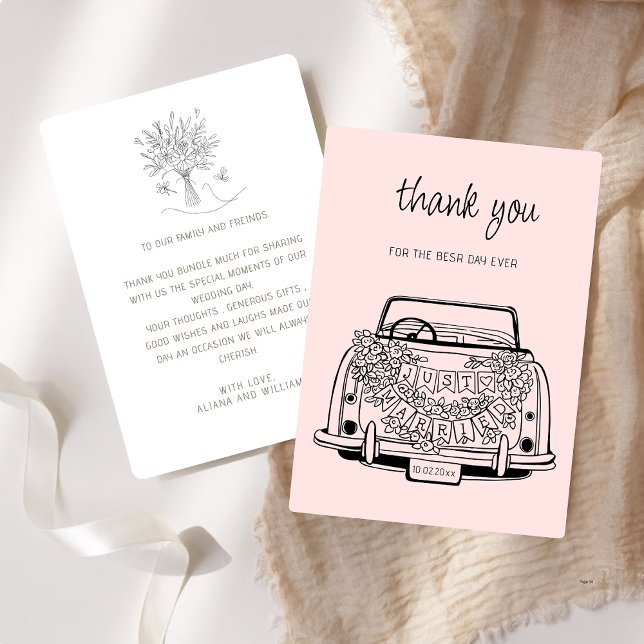 Tarjeta De Agradecimiento Black Script Handdrawn Simple Wedding Vow Renewal  (Subido por el creador)