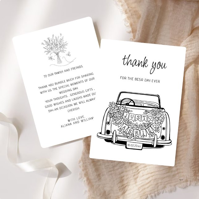 Tarjeta De Agradecimiento Black Script Handdrawn Simple Wedding Vow Renewal  (Subido por el creador)