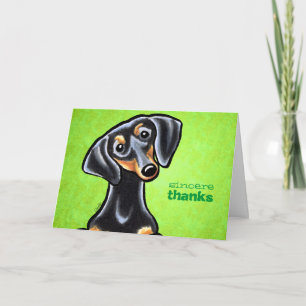 Tarjeta De Agradecimiento Black/Tan Dachshund Gracias Personalizado