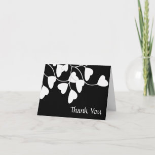 Tarjeta De Agradecimiento Black White Heart Gracias