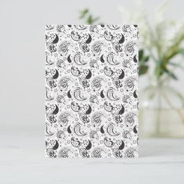 Tarjeta De Agradecimiento Black & White Paisley Pattern –Elegant Textile Art