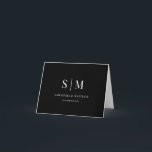 Tarjeta De Agradecimiento Black & White Simple Monogram Wedding Thank You<br><div class="desc">Say thank you with timeless elegance using this black and white monogram wedding thank you card. The minimalist design and classic colour palette create a modern yet sophisticated look, perfect for brides and grooms who love simple, elegant wedding stationery. Personalize it with your initials, names, or wedding date to make...</div>