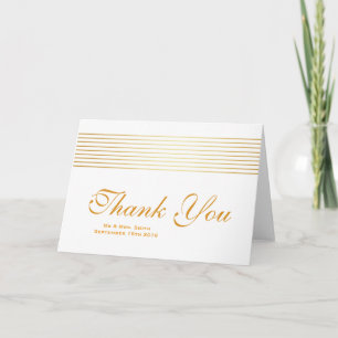 Tarjeta de agradecimiento blanca elegante con raya