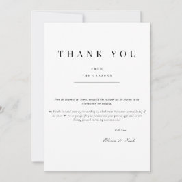 Tarjeta de agradecimiento blanca moderna y elegant