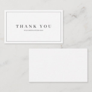 Tarjeta de agradecimiento blanca simple y elegante