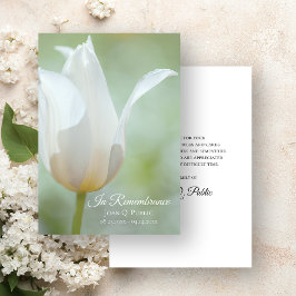 Tarjeta De Agradecimiento Blanca Tulipán Funeral de Primavera Simpatía