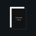 Tarjeta de agradecimiento blanca y negra moderna<br><div class="desc">Simple Personalizado Blanco y Negro Gracias Su Tarjeta. Nombre. Moderno.</div>