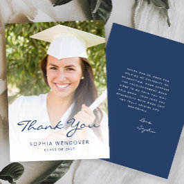 Tarjeta De Agradecimiento Blanco azul de la Marina Moderna 2025