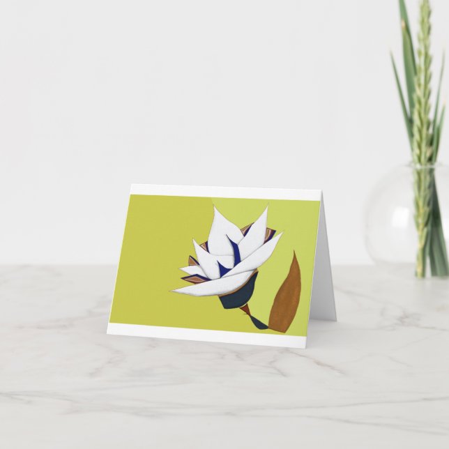 TARJETA DE AGRADECIMIENTO BLANCO, AZUL, ORO LOTUS (Anverso)