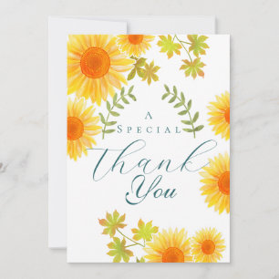 Tarjeta De Agradecimiento Blanco del girasol
