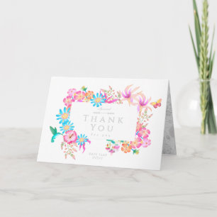 Tarjeta De Agradecimiento Blanco Floral Místico Floreciendo