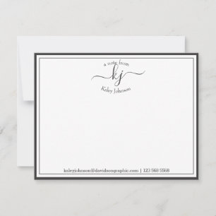 Tarjeta De Agradecimiento Blanco Gris Personalizado Desde El Escritorio De L