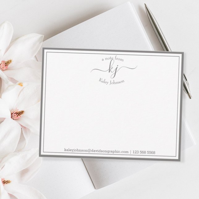 Tarjeta De Agradecimiento Blanco Gris Personalizado Desde El Escritorio De L (Subido por el creador)