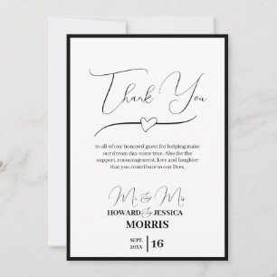Tarjeta De Agradecimiento Blanco Modesto