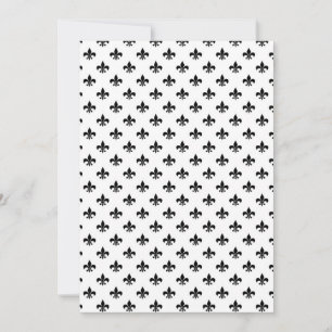 Tarjeta De Agradecimiento Blanco Negro Fleur De Lis Delicado Mardi Gras