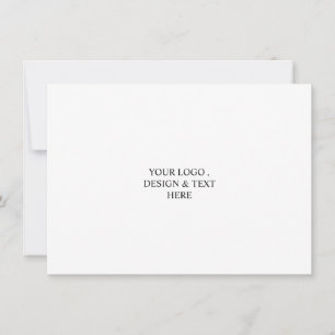 Tarjeta De Agradecimiento Blanco Personalizado – Su logotipo y texto aquí