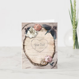 Tarjeta De Agradecimiento Blanco Rústico de Abedul Floral y Colibrí Gracias
