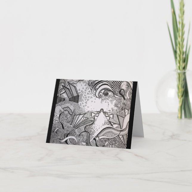 Tarjeta De Agradecimiento Blanco y negro (Anverso)