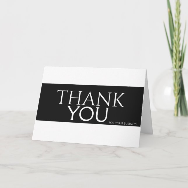 Tarjeta De Agradecimiento Blanco y negro Gracias por un día especial (Anverso)