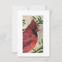 Tarjeta De Agradecimiento Blank - acuarela cardinal