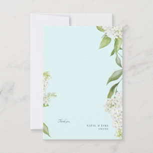 Tarjeta De Agradecimiento Blank de Boda Hidrangea Seafoam
