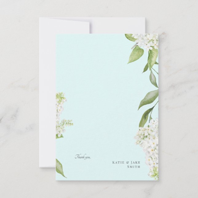 Tarjeta De Agradecimiento Blank de Boda Hidrangea Seafoam (Anverso)
