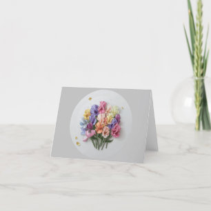 Tarjeta De Agradecimiento Blank Elegant Floral Note Card Sweet Peas