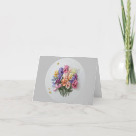 Tarjeta De Agradecimiento Blank Elegant Floral Note Card Sweet Peas