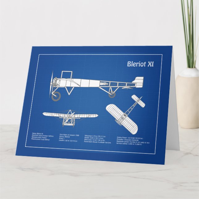 Tarjeta De Agradecimiento Bleriot XI - Planes de Planes de Plano de Plano de (Anverso)