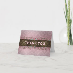 Tarjeta De Agradecimiento Bling femenino rosado francés elegante le agradece