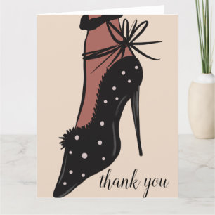 Tarjeta De Agradecimiento  Bloguera de moda elegante de tacón belleza 