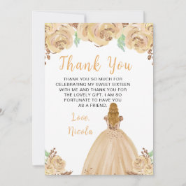 Tarjeta De Agradecimiento Blonde Hair Princess Peach Sweet Sixteen