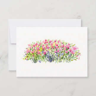 Tarjeta De Agradecimiento Blooming Pink Garden – Minimal Floral Design
