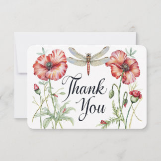 Tarjeta De Agradecimiento Blooms y Alas: Una acuarela