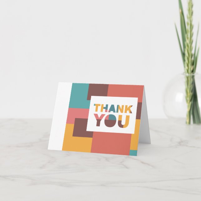 Tarjeta De Agradecimiento Bloque de color (Anverso)